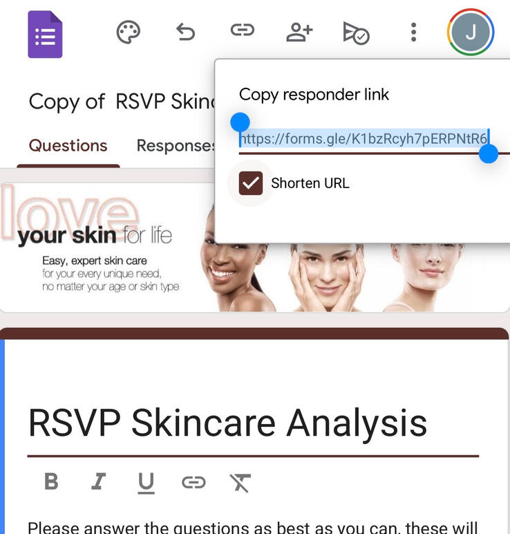 Step 5:Shorten link and copy link to share to guest